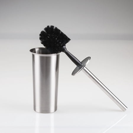 iDesign Toilet Bowl Brush and Holder in Brushed Stainless Steel