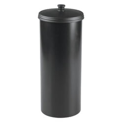 iDesign Toilet Paper Canister with Lid, Storage for 3 Rolls, 6.3'' x 15.5'', Matte Black