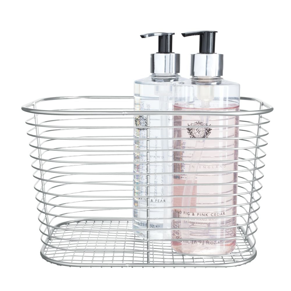 iDesign Vienna Vanity Basket in Silver, Large