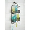 thumbnail image 1 of iDesign Vine Metal 2 Tier Shelf Shower Caddy with 2 Hooks, Bronze, 1 of 7