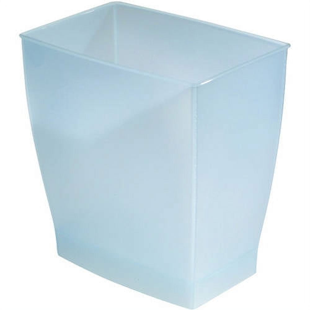 InterDesign Spa Mono Rectangle Wastebasket Trash Can, Water Blue ...