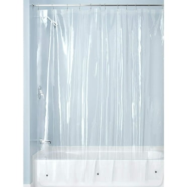 iDesign Waterproof PEVA Bathroom Shower Curtain Liner - 72" x 72", Clear