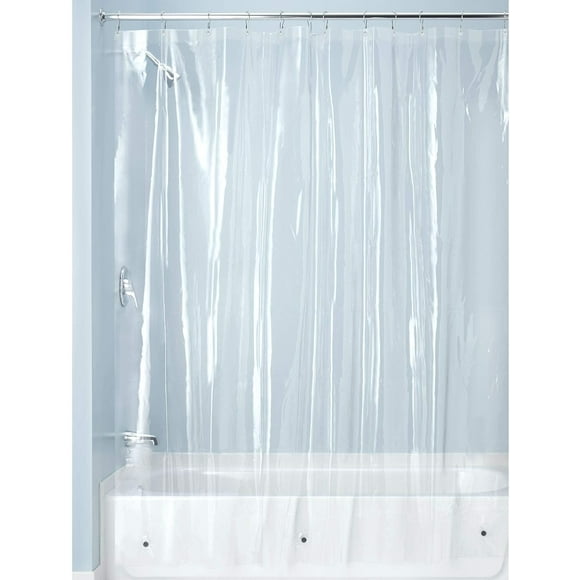 iDesign Waterproof PEVA Bathroom Shower Curtain Liner - 72" x 72", Clear