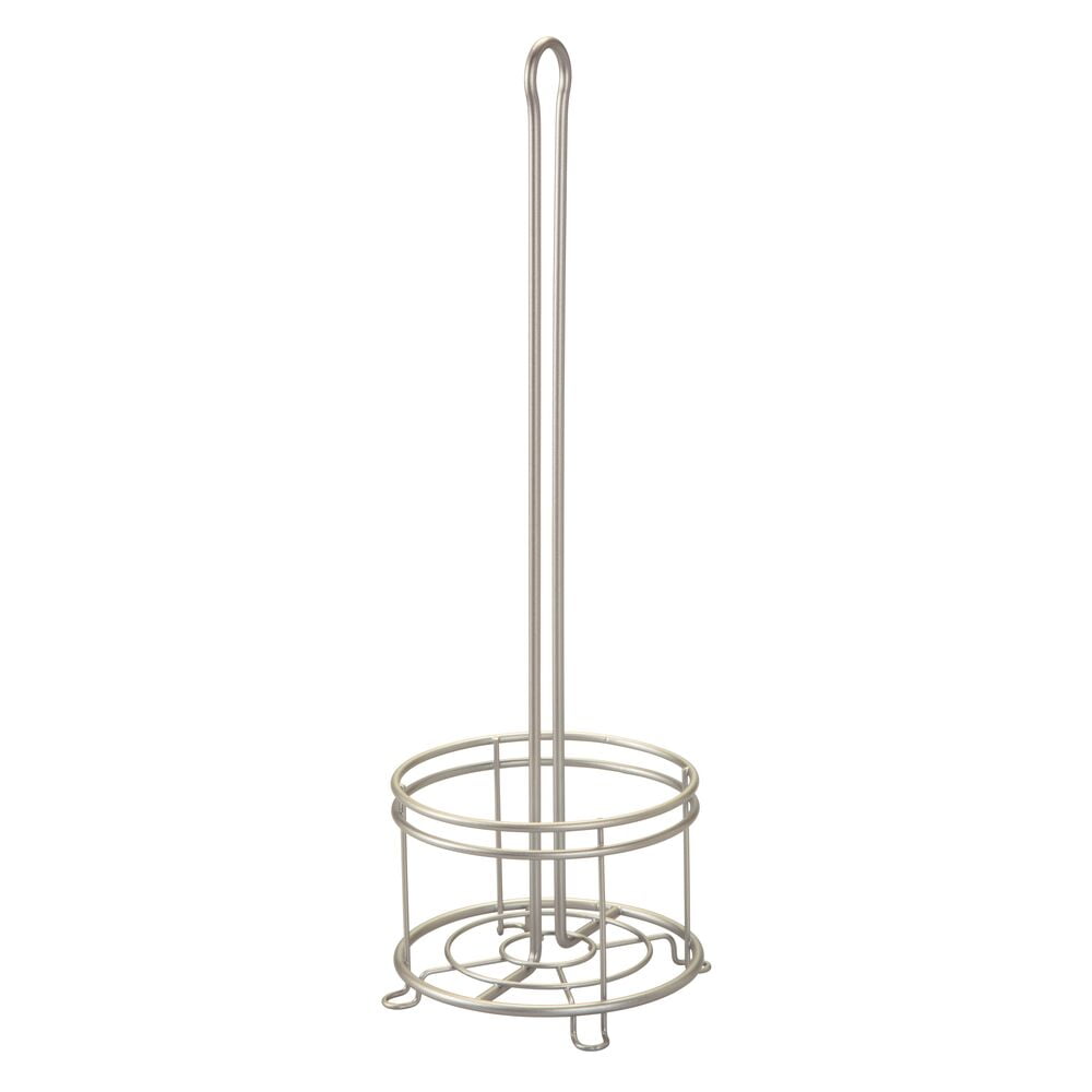 Satin Steel Freestanding 4-Roll Toilet Paper Holder Stand
