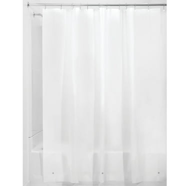 iDesign White Solid Print PEVA Shower Liners, 78" x 54"