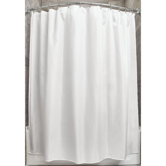 InterDesign Carlton Fabric Shower Curtain, Stall 54" x 78", White