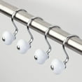 thumbnail image 1 of iDesign  White and Chrome York Classic 12-Pack Shower Curtain Hooks, 1 of 6