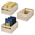 thumbnail image 1 of iDesign Wood Handled Bin 10 x 15 x 6.25, Set of 3, 1 of 5