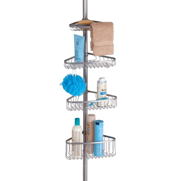 iDesign York Corner Shower Caddy, RustResistant Steel Construction