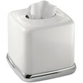 thumbnail image 1 of iDesign York Lyra Facial Tissue Box Cover/Holder for Bathroom Vanity, 5.75" x 5.75" x 5.5", White, 1 of 2