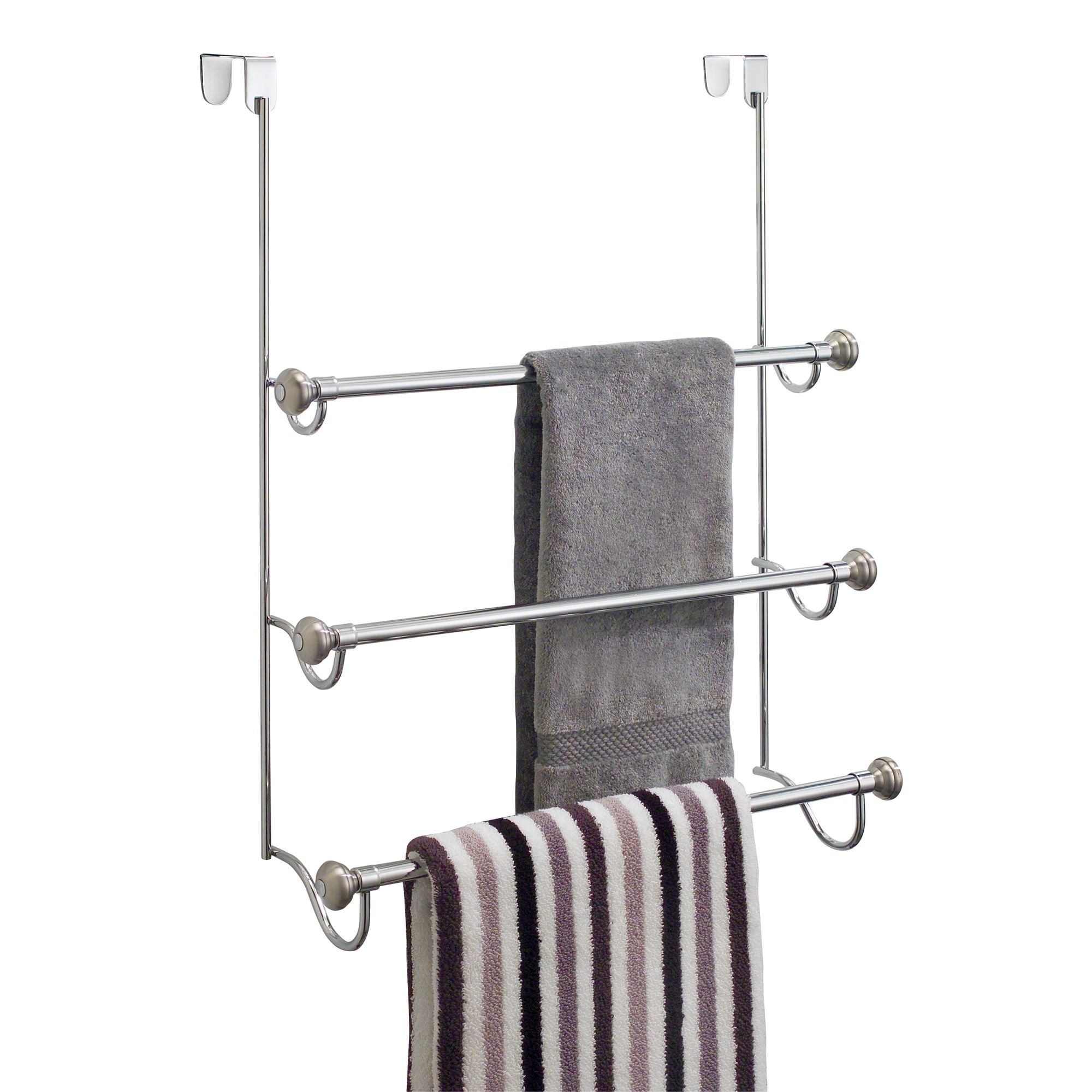 Modern Bathroom Towel Rack Towel Bar Aluminum Alloy Bathrobe Shower Shelf  Storage Rustproof with Hooks Hanger for Lavatory Balcony Hotel 