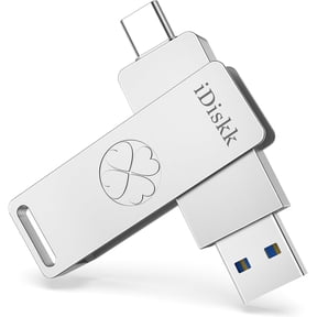 iDiskk 256G USB C Flash Drive, Speed Up to 500MB/s Memory Stick Data Storage,Type C+ USB A 3.2 Gen2 SSD Thumb Drive,for iPhone 15/16/17 Android Phone/PC/Mac