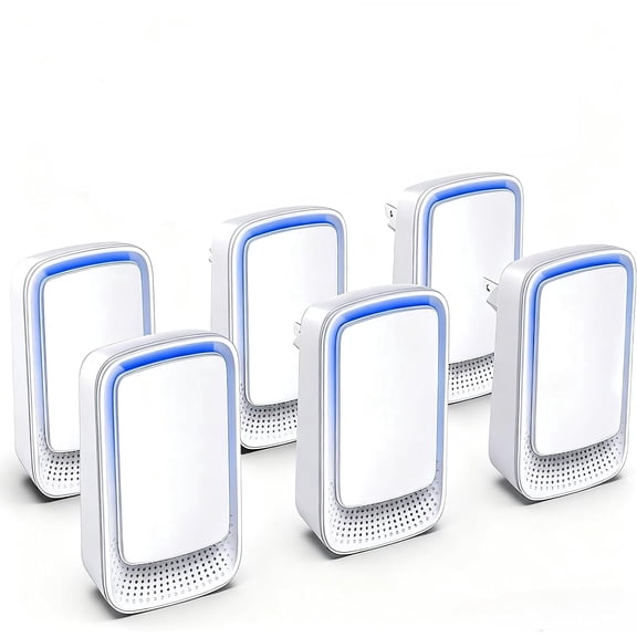 iDiskk Home Plug-in Ionizer, Filterless Mobile Portable, Negative Ion Generator Eliminates: Smoke, Allergens & More for Pet Room, Bedroom, Kitchen & Toilet 280 Sq ft, 6-Pack White