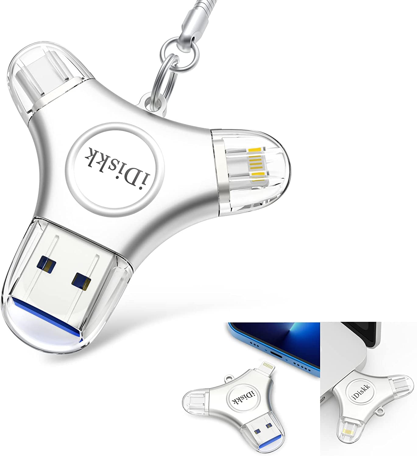 USB Pendrive iPhone Flash Drive 3-in-1 Lightning OTG 128GB Usb