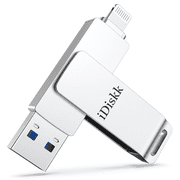 iDiskk MFi Certified 128GB USB Flash Drive Photo Stick Mobile for iPhone Memory Stick iPad External Photo Storage for MacBook/Laptops/ PC Photo Stick