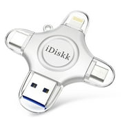 iDiskk MFi Certified 4 in 1 Photo Stick 931GB Flash Drive for Photo & Video Backup, File Save & Transfer, USB & Multiport Connection