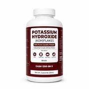 iDrain Potassium Hydroxide KOH Flakes 90% Pure Caustic Potash, Industrial Grade Lye for Soap Making, Biodiesel, Drain Cleaning & Grease Traps, Resealable Container, 2 lb / 32 oz