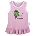 thumbnail image 1 of iDzn A is For Artichoke Funny Dresses For Baby, Newborn Babies Skirts, Infant Princess Dress, 0-24M Kids Graphic Clothes (Pink Sleeveless Dresses, 0-6 Months), 1 of 4