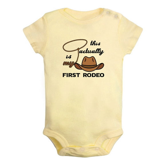 iDzn This Is Actually My First Rodeo Funny Rompers For Babies, Newborn Baby Unisex Bodysuits, Infant Jumpsuits, Toddler 0-24 Months Kids One-Piece Oufits