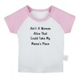 thumbnail image 1 of iDzn Ain't A Woman Alive That Could Take My Mama's Place Funny T shirt For Baby, Newborn Babies T-shirts, Infant Tops, 0-24M Kids Graphic Tees Clothing (Short Pink Raglan T-shirt, 0-6 Months), 1 of 4