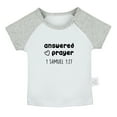 thumbnail image 1 of iDzn Answered Prayer Funny T shirt For Baby, Newborn Babies T-shirts, Infant Tops, 0-24M Kids Graphic Tees Clothing (Short Gray Raglan T-shirt, 0-6 Months), 1 of 4