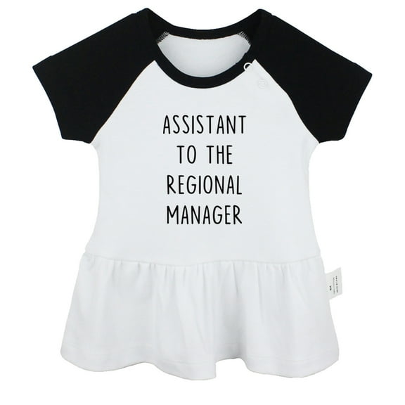 iDzn Assistant to the Assistant Regional Manager Funny Dresses For Baby, Newborn Babies Skirts, Infant Princess Dress, 0-24M Kids Graphic Clothes (Black Raglan Dresses, 0-6 Months)
