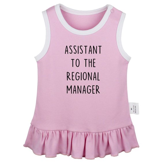 iDzn Assistant to the Assistant Regional Manager Funny Dresses For Baby, Newborn Babies Skirts, Infant Princess Dress, 0-24M Kids Graphic Clothes (Pink Sleeveless Dresses, 18-24 Months)