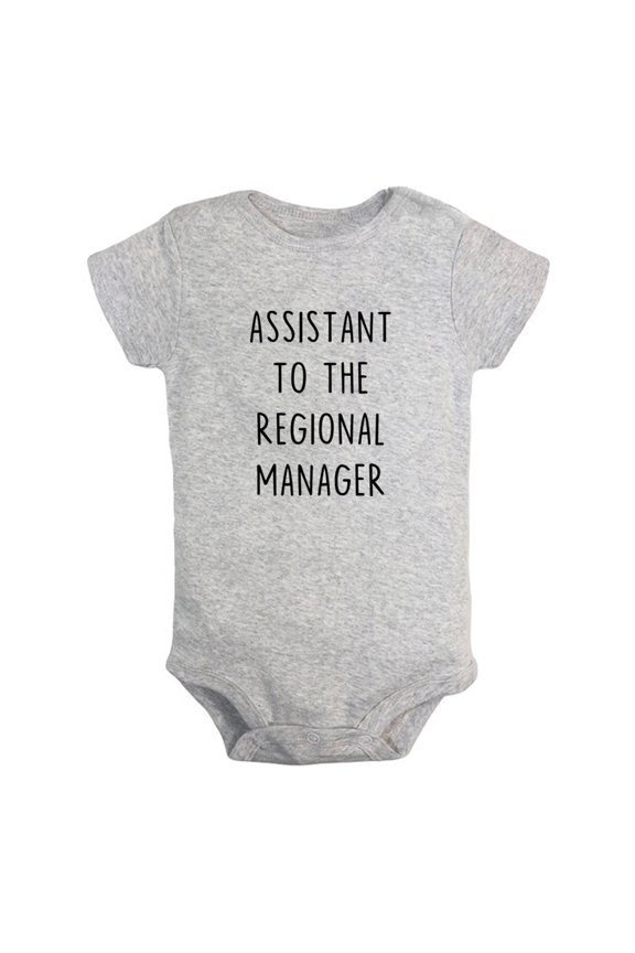 Assistant to the Assistant Regional Manager Funny Rompers For Babies, Newborn Baby Unisex Bodysuits, Infant Jumpsuits, Toddler 0-12 Months Kids One-Piece Oufits (Gray, 6-12 Months)