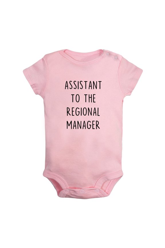 Assistant to the Assistant Regional Manager Funny Rompers For Babies, Newborn Baby Unisex Bodysuits, Infant Jumpsuits, Toddler 0-12 Months Kids One-Piece Oufits (Pink, 12-18 Months)