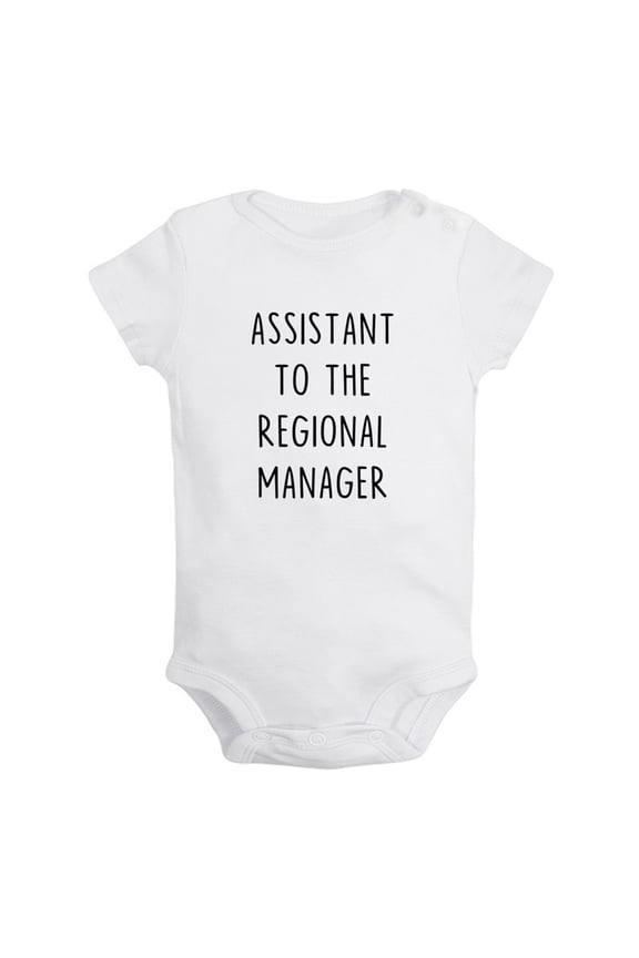 Assistant to the Assistant Regional Manager Funny Rompers For Babies, Newborn Baby Unisex Bodysuits, Infant Jumpsuits, Toddler 0-12 Months Kids One-Piece Oufits (White, 12-18 Months)