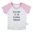 thumbnail image 1 of iDzn Assistant to the Assistant Regional Manager Funny T shirt For Baby, Newborn Babies T-shirts, Infant Tops, 0-24M Kids Graphic Tees Clothing (Short Pink Raglan T-shirt, 0-6 Months), 1 of 4