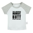 thumbnail image 1 of iDzn That Awkward Moment Funny T shirt For Baby, Newborn Babies T-shirts, Infant Tops, 0-24M Kids Graphic Tees Clothing (Short Gray Raglan T-shirt, 6-12 Months), 1 of 4