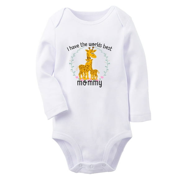 iDzn Babies I Have The Worlds Best Mommy Funny Rompers, Newborn Baby Unisex Bodysuits, Infant Jumpsuits, Toddler Kids Long One-Piece Oufits