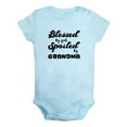 thumbnail image 1 of iDzn Blessed By God Spoiled By Grandma Funny Rompers For Babies, Newborn Baby Unisex Bodysuits, Infant Jumpsuits, Toddler 0-24 Months Kids One-Piece Oufits, 1 of 4