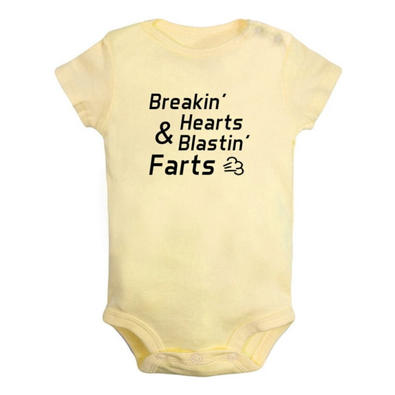 iDzn Breakin' Hearts & Blastin' Farts Funny Rompers For Babies, Newborn Baby Unisex Bodysuits, Infant Jumpsuits, Toddler 0-24 Months Kids One-Piece Oufits