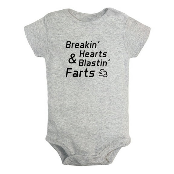iDzn Breakin' Hearts & Blastin' Farts Funny Rompers For Babies, Newborn Baby Unisex Bodysuits, Infant Jumpsuits, Toddler 0-24 Months Kids One-Piece Oufits