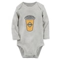 thumbnail image 1 of iDzn Bubble Tea Funny Rompers, Newborn Baby Unisex Bodysuits, Infant Jumpsuits, Toddler Kids Long Sleeve Oufits (Gray, 6-12 Months), 1 of 5