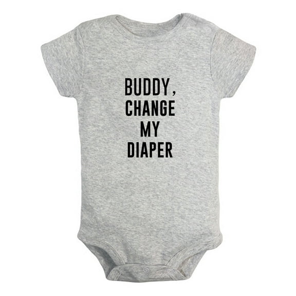 iDzn Buddy Change My Diaper Funny Rompers For Babies, Newborn Baby Unisex Bodysuits, Infant Jumpsuits, Toddler 0-24 Months Kids One-Piece Oufits
