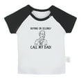 thumbnail image 1 of iDzn Buying Or Selling Call My Dad Funny T shirt For Baby, Newborn Babies T-shirts, Infant Tops, 0-24M Kids Graphic Tees Clothing (Short Black Raglan T-shirt, 0-6 Months), 1 of 4
