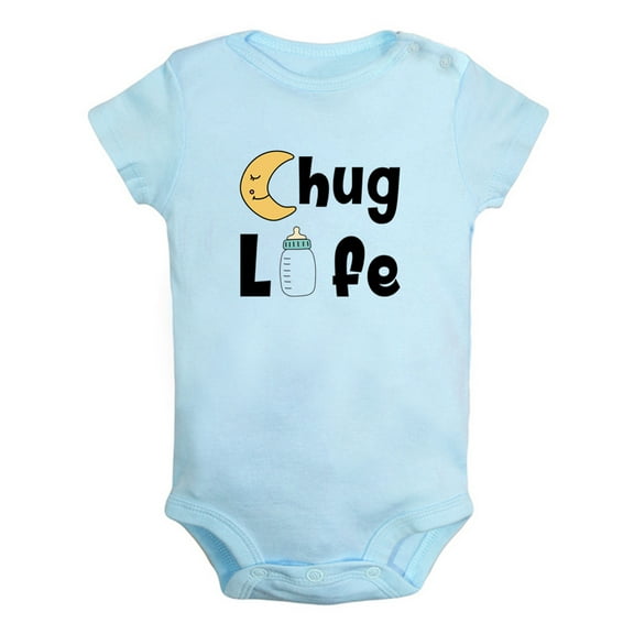 iDzn Chug Life Funny Rompers For Babies, Newborn Baby Unisex Bodysuits, Infant Jumpsuits, Toddler 0-24 Months Kids One-Piece Oufits