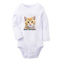 thumbnail image 1 of iDzn Could I any Cuter Funny Rompers, Newborn Baby Unisex Bodysuits, Infant Animal Orangutan Graphic Jumpsuits, Toddler Kids Long Sleeve Oufits (White, 0-6 Months), 1 of 4