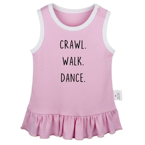 iDzn Crawl Walk Dance Funny Dresses For Baby, Newborn Babies Skirts, Infant Princess Dress, 0-24M Kids Graphic Clothes (Pink Sleeveless Dresses, 6-12 Months)