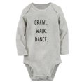 thumbnail image 1 of iDzn Crawl Walk Dance Funny Rompers, Newborn Baby Unisex Bodysuits, Infant Jumpsuits, Toddler Kids Long Sleeve Oufits (Gray, 0-6 Months), 1 of 4