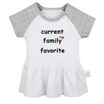 thumbnail image 1 of iDzn Current Family Favorite Funny Dresses For Baby, Newborn Babies Skirts, Infant Princess Dress, 0-24M Kids Graphic Clothes (Gray Raglan Dresses, 18-24 Months), 1 of 5