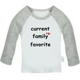 thumbnail image 1 of iDzn Current Family Favorite Funny T shirt For Baby, Newborn Babies T-shirts, Infant Tops, 0-24M Kids Graphic Tees Clothing (Long Gray Raglan T-shirt, 0-6 Months), 1 of 4