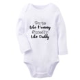 thumbnail image 1 of iDzn Cute Like Mommy Smelly Like Daddy Funny Rompers, Newborn Baby Unisex Bodysuits, Infant Jumpsuits, Toddler Kids Long Sleeve Oufits (White, 6-12 Months), 1 of 4