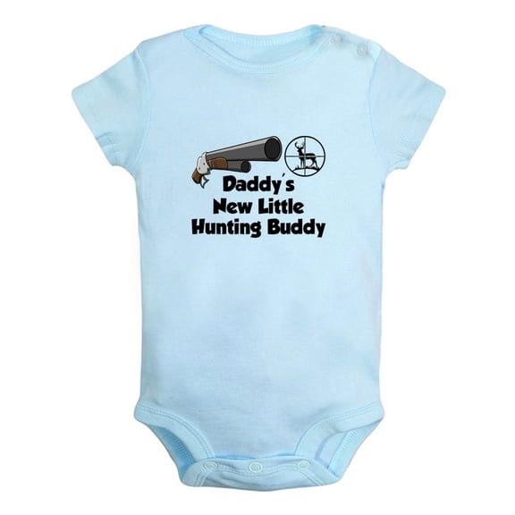 iDzn Daddy's New Little Hunting Buddy Funny Rompers For Babies, Newborn Baby Unisex Bodysuits, Infant Jumpsuits, Toddler 0-24 Months Kids One-Piece Oufits