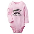 thumbnail image 1 of iDzn Daddy's New Little Hunting Buddy Funny Rompers, Newborn Baby Unisex Bodysuits, Infant Jumpsuits, Toddler Kids Long Sleeve Oufits (Pink, 0-6 Months), 1 of 4