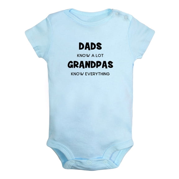 iDzn Dads Know A Lot Grandpas Know Everything Funny Rompers For Babies, Newborn Baby Unisex Bodysuits, Infant Jumpsuits, Toddler 0-24 Months Kids One-Piece Oufits