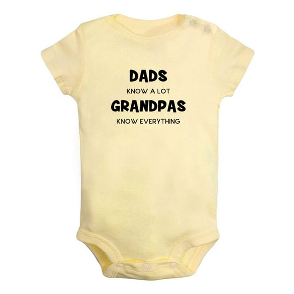 iDzn Dads Know A Lot Grandpas Know Everything Funny Rompers For Babies, Newborn Baby Unisex Bodysuits, Infant Jumpsuits, Toddler 0-24 Months Kids One-Piece Oufits